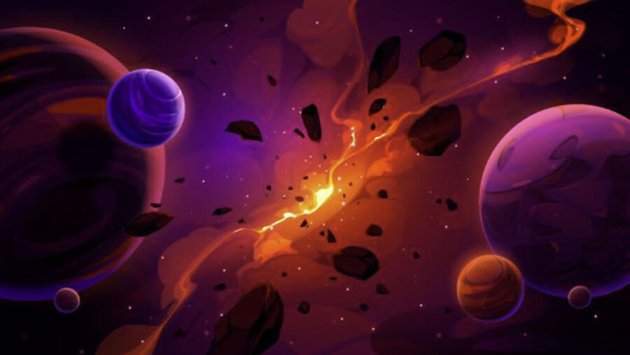 Free background planets in outer space stars