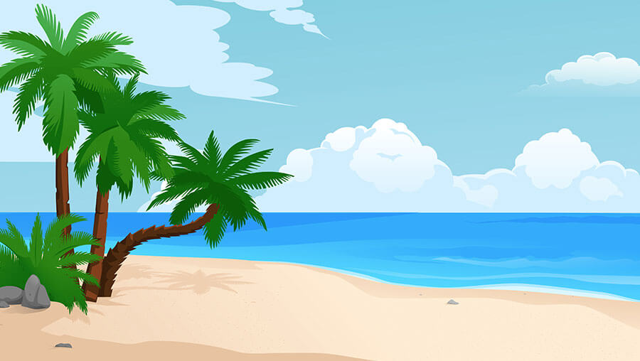 Beach background cartoon