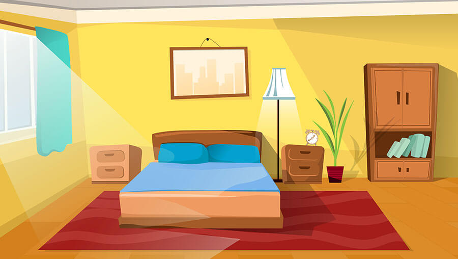 Free bedroom cartoon background