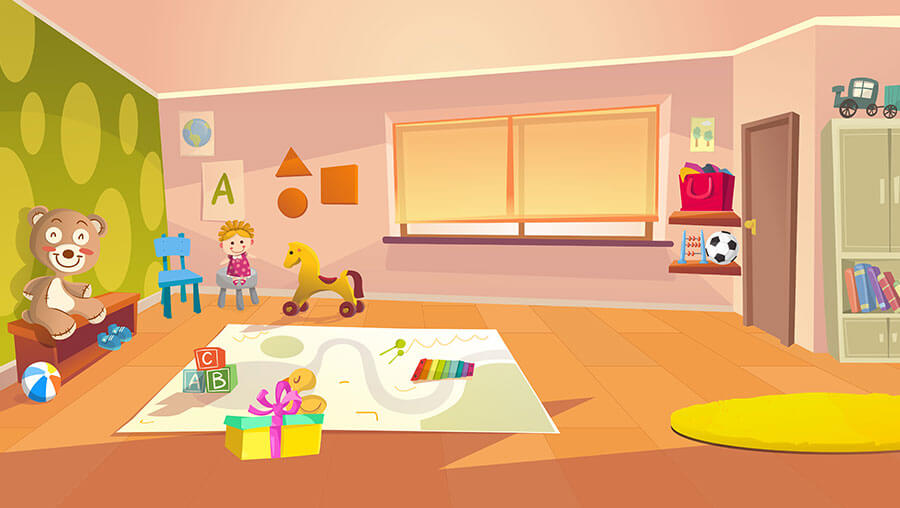 Cartoon classroom background
