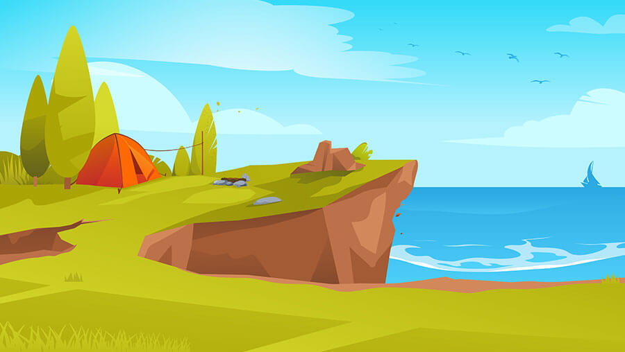 Cartoon cliff background