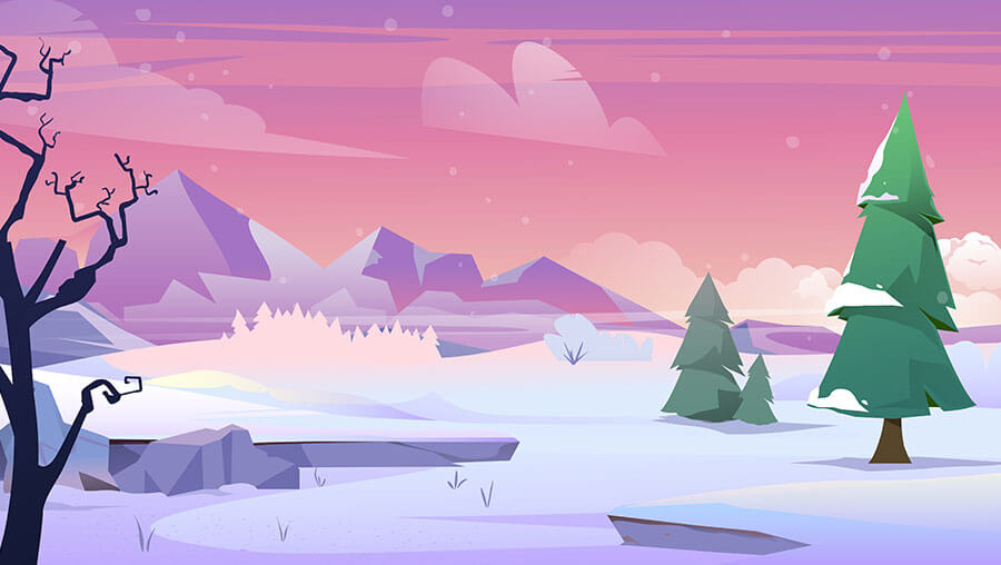 Cartoon snowy background