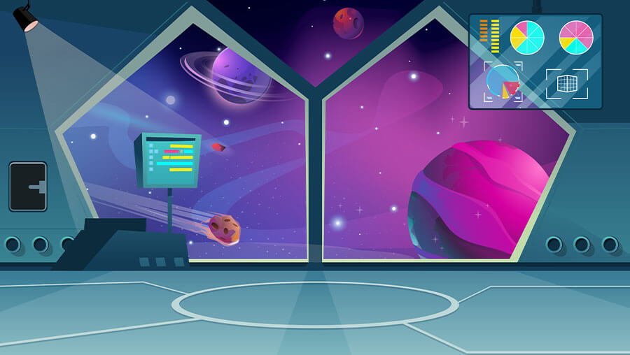 Free cartoon spaceship background