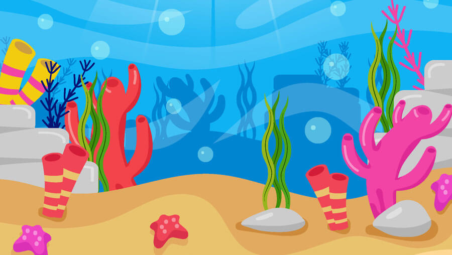 Cartoon underwater background