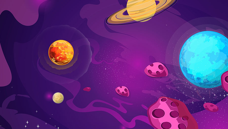 Space background cartoon