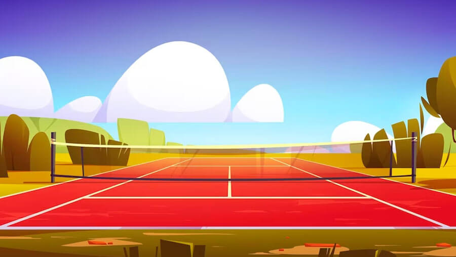 Free tennis court sport field cartoon background