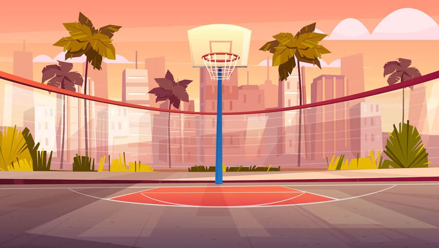 Free vector cartoon background basketball