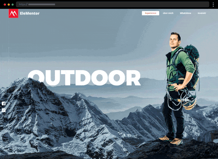 Outdoor coach website design exmple