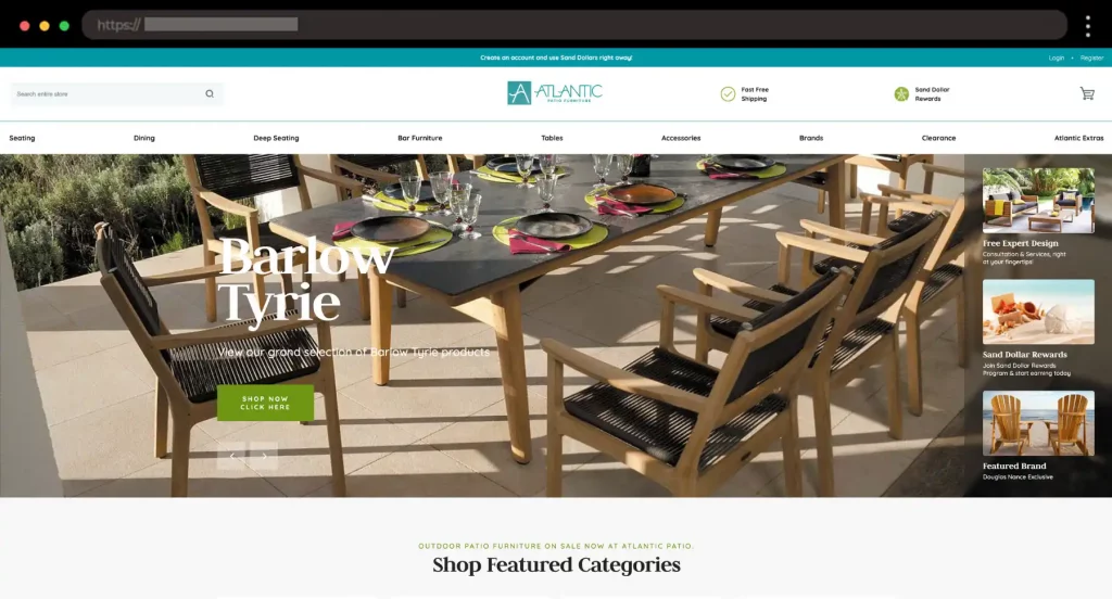 Atlantic Patio Outdoor Furniture WooCommerce Store with a Breezy Feel