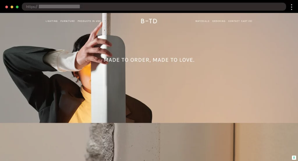 B-TD Product Design Website with Sleek Monochrome Style