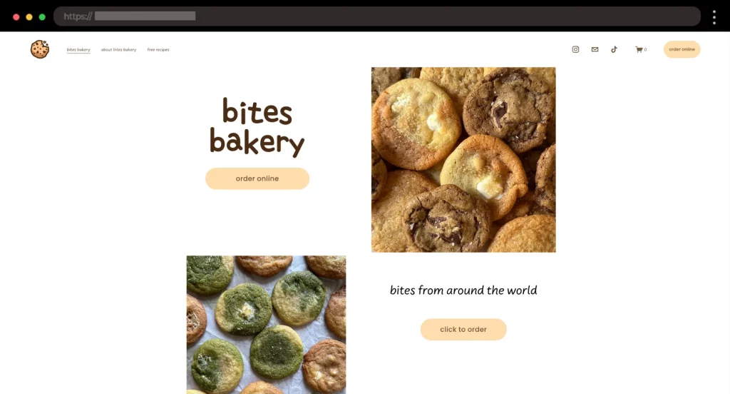 Bites Bakery Clean Baked Goods Squarespace Ecommerce Website 