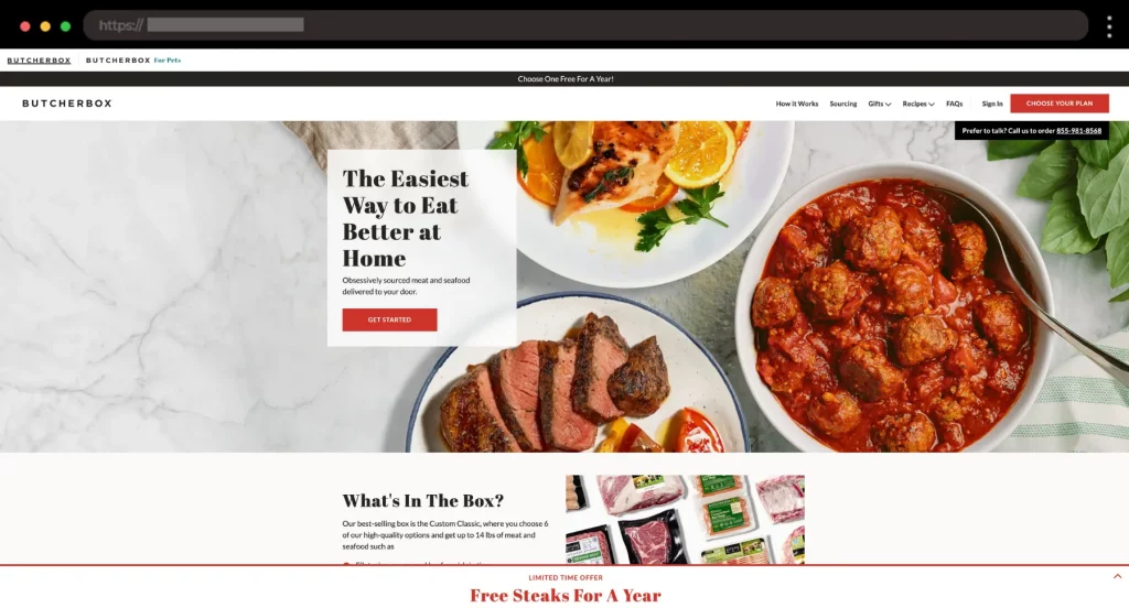 ButcherBox Modern Ecommerce Website for Meat Delivery