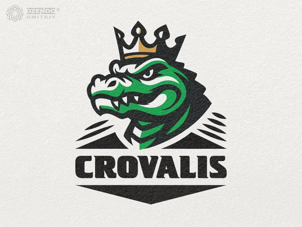 Crovalis King Alligator Mascot Logo Design