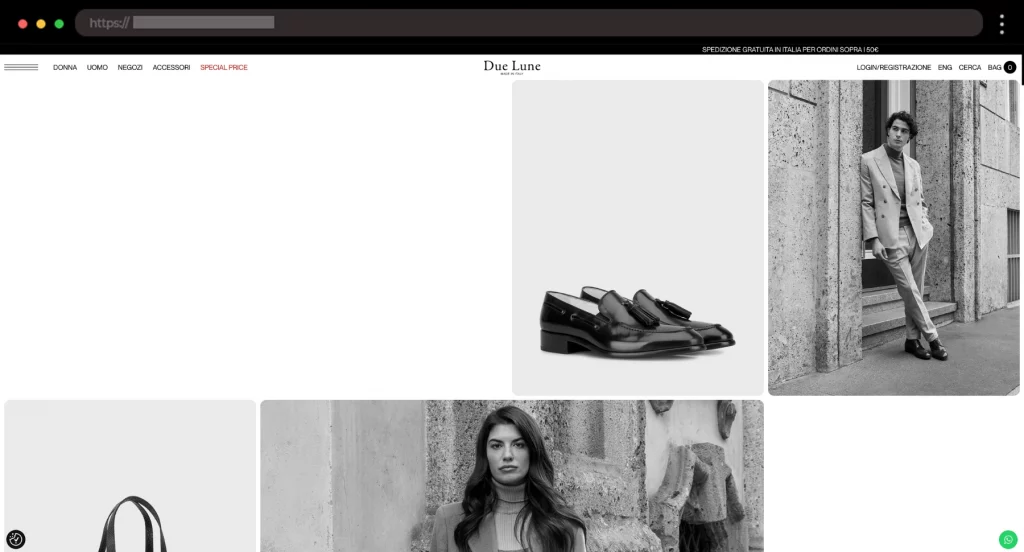 Due Lune Elegant WooCommerce Store for High-Quality Shoes