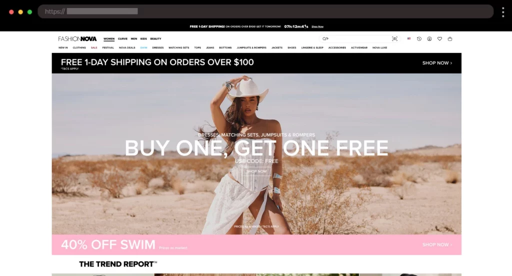 Fashion Nova Trendy and Inclusive Clothing Dropshipping Website