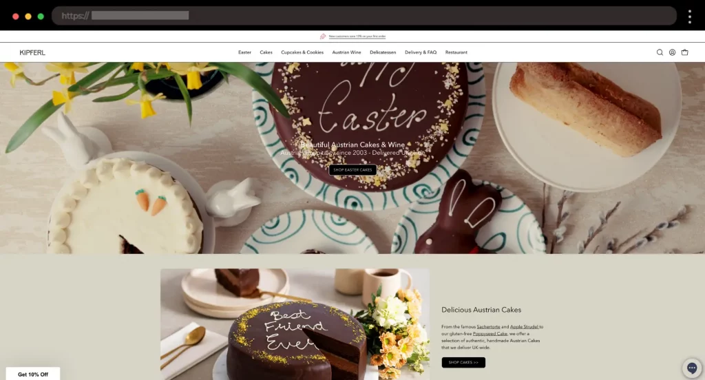 Kipferl Cozy Squarespace Ecommerce Website for Austrian Eats