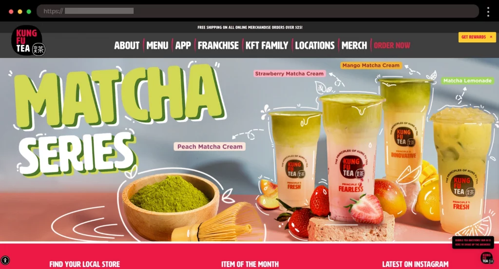 Kung Fu Tea Bubble Tea Brand with Punchy and Urban Vibe