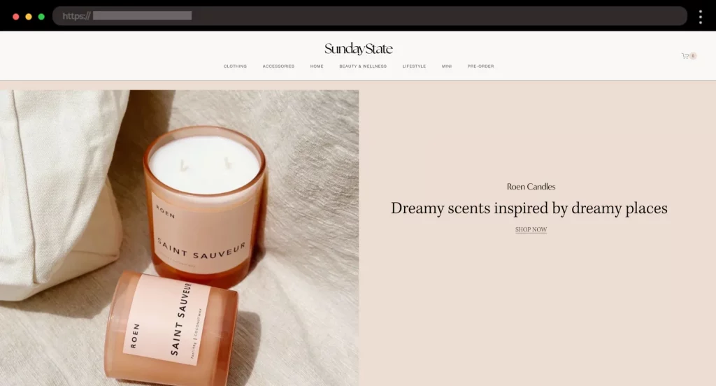 Sunday State Clean Ethical Lifestyle Goods Squarespace Design
