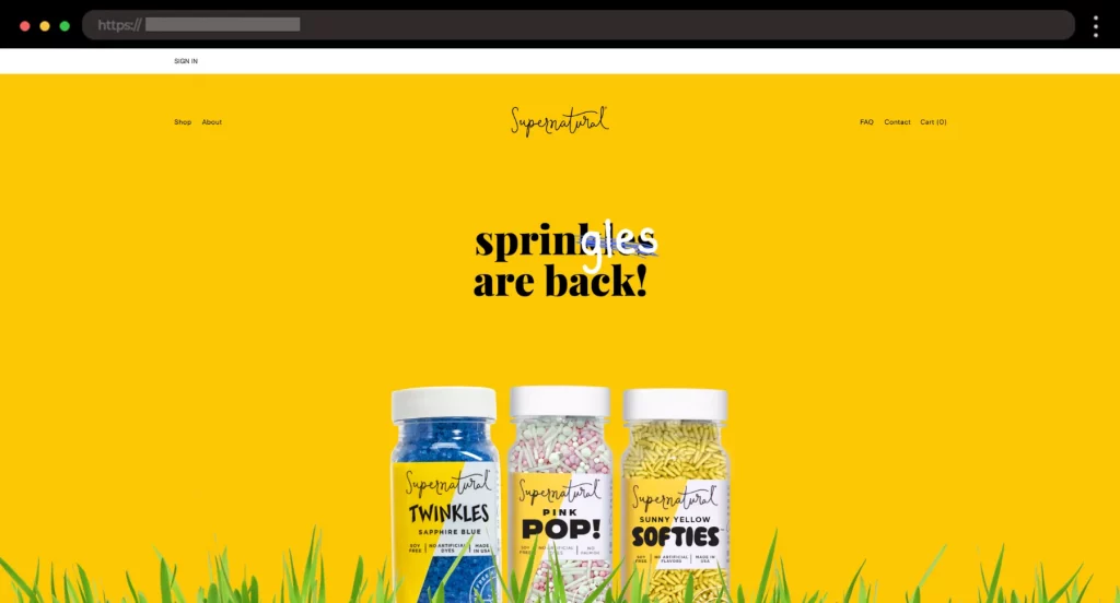 Supernatural Playful Squarespace Ecommerce Website for Colorful Kitchen Goods