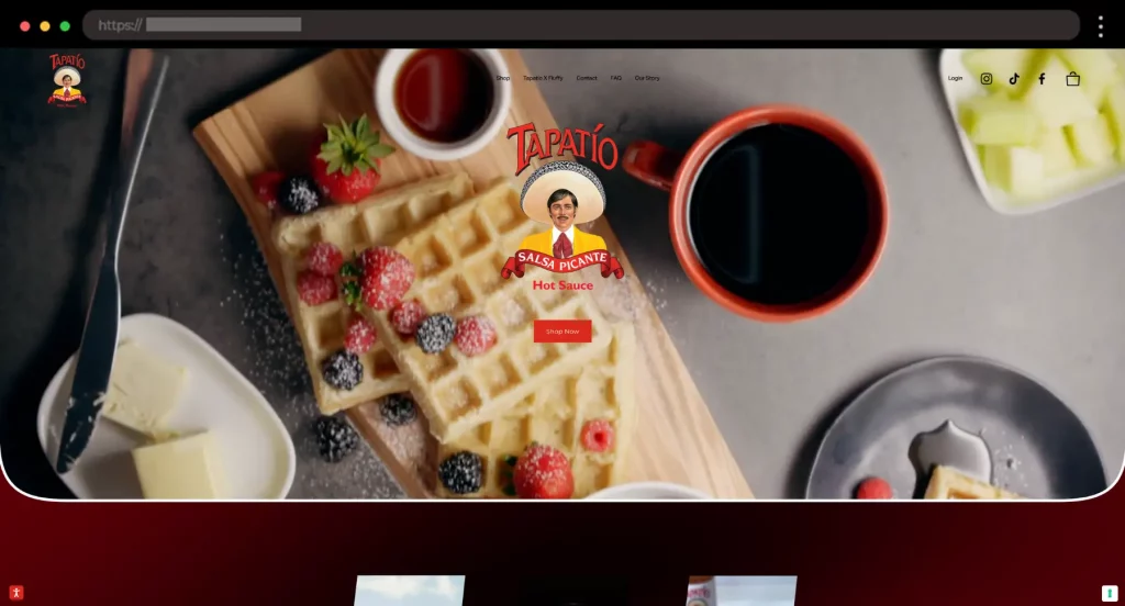 Tapatío Hot Sauce Brand Squarespace Ecommerce Website with Classic Energy