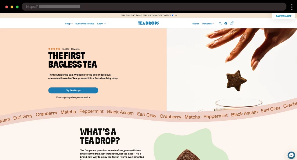Tea Drops Eco-Friendly Design for Tea Brand 