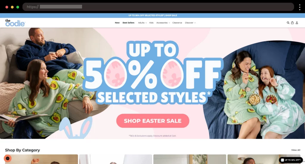 The Oodie Cozy Wearable Blankets Website Design