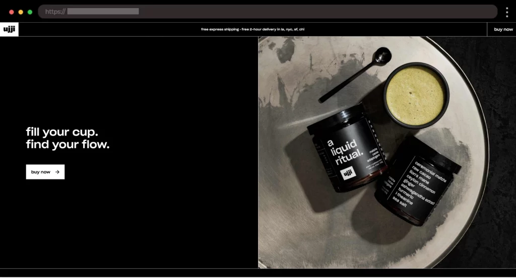 Ujji Sleek Science-Backed Modern Wellness Drink Website 
