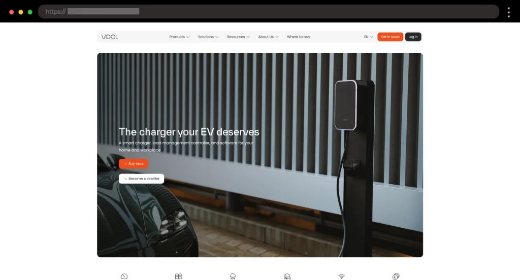 VOOL Smart EV Charging Ecommerce Brand Site