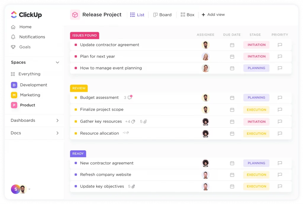 clickup software for managing multiple projects