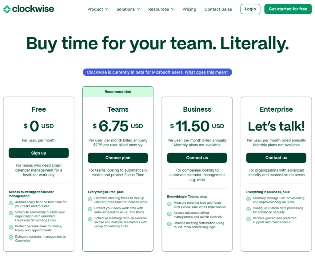Clockwise online time management tool for remote team collaboration