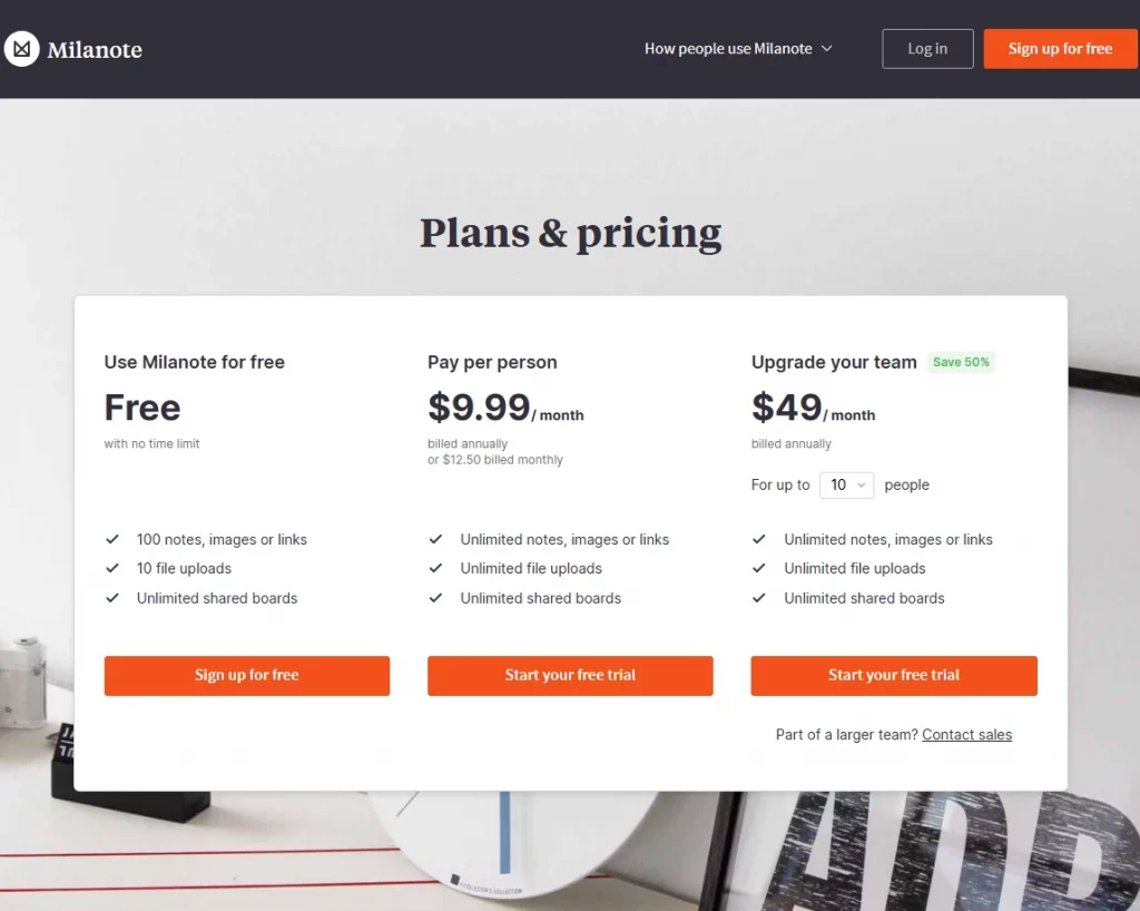 Milanote creative collaboration tool pricing