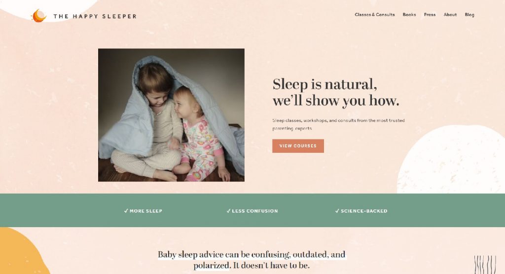 The Happy Sleeper StoryBrand Website Example