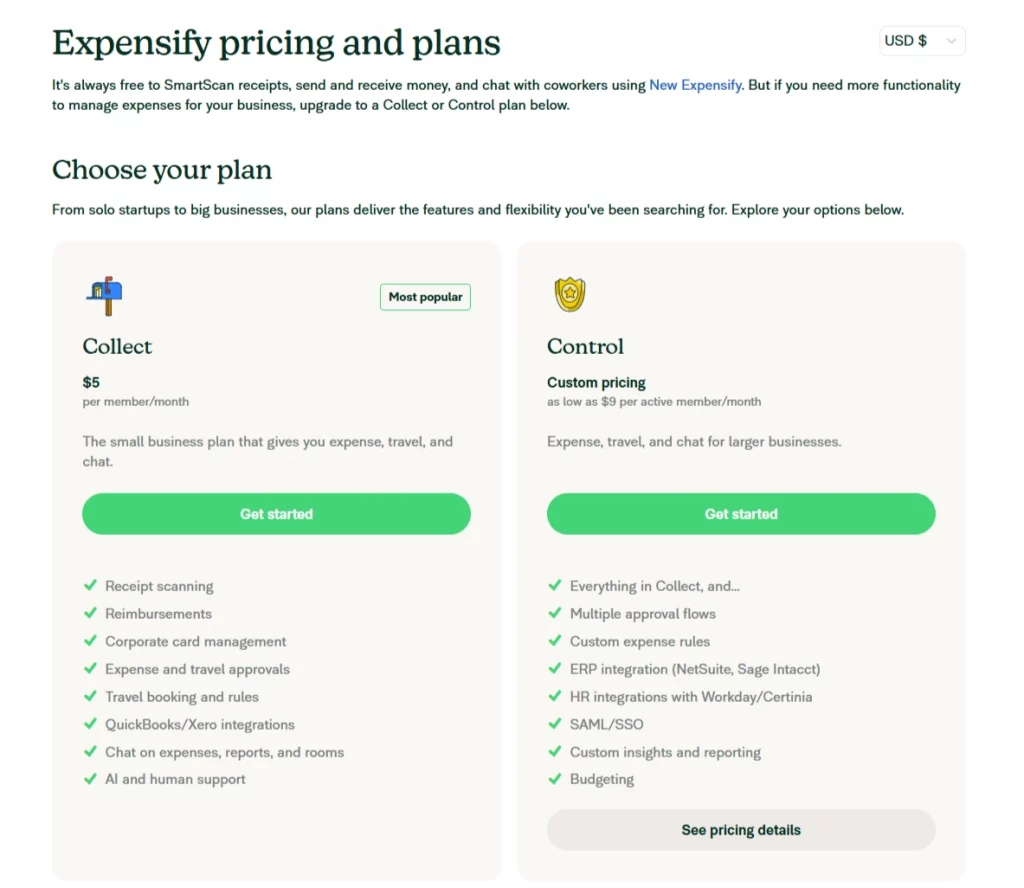 expensify financial management tool with great expense reporting